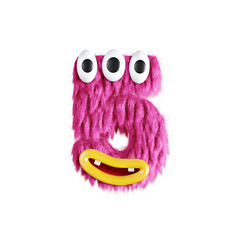 Friendly Monster 3D Alphabet or Letttering PNG Color Mix