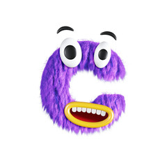 Friendly Monster 3D Alphabet or Letttering PNG Color Mix