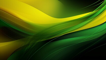 Naklejka premium Abstract green and yellow background, Generative IA