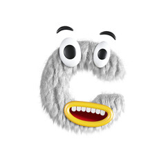 Friendly Monster 3D Alphabet or Letttering PNG