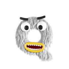 Friendly Monster 3D Alphabet or Letttering PNG