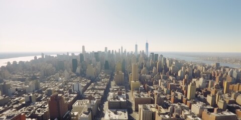 Large modern city aerial view during the day. Generative ai.