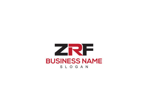 Minimalist Letters ZRF z r f Logo, Unique Colorful ZR zrf Apparel Business Logo