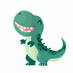 Happy cute t-rex vector art