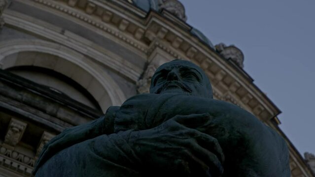 Beautiful shot of a statue of the Frederiks Church in Copenhagen, Denmark