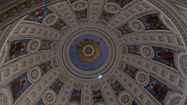 Beautiful shot of the dome of the Frederiks Church in Copenhagen, Denmark