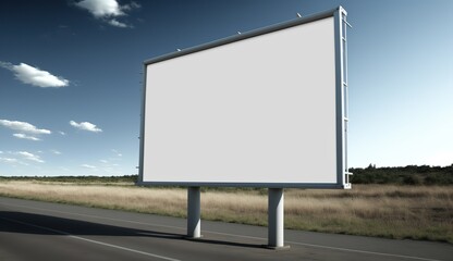 Obraz premium AI Generated. AI Generative. Highway road big billboard mock up canvas. Can be used for graphic design or marketing. Photo realistic Graphic Art Illustration.