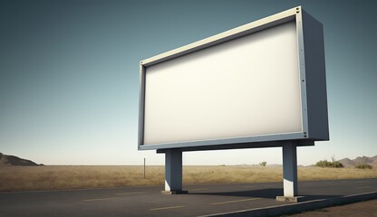 Obraz premium AI Generated. AI Generative. Highway road big billboard mock up canvas. Can be used for graphic design or marketing. Photo realistic Graphic Art Illustration.