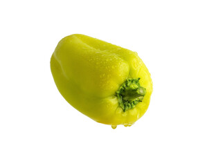 Sweet green bell pepper on a transparent background.