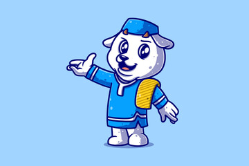 Cute Muslim Sheep Cartoon Character