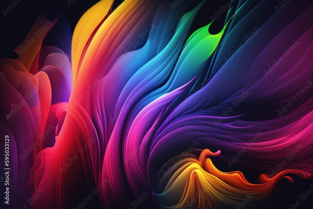 Poster abstract colorful background with smooth lines and waves