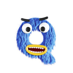 Friendly Monster 3D Alphabet or Letttering PNG