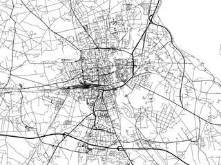 Naklejka premium Vector road map of the city of Cottbus in Germany on a white background.
