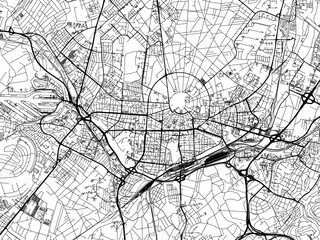 Vector road map of the city of  Karlsruhe in Germany on a white background.