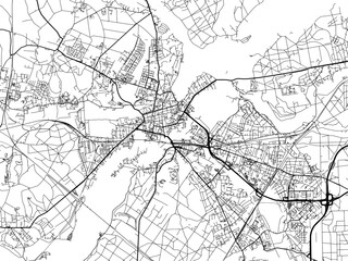 Obraz premium Vector road map of the city of Potsdam in Germany on a white background.