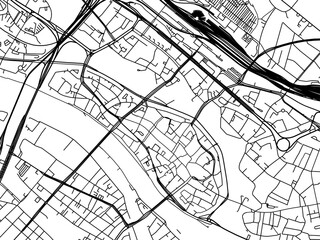 Vector road map of the city of  Bremen Zentrum in Germany on a white background.