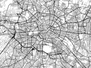 Vector road map of the city of  Berlin in Germany on a white background.