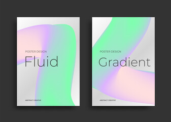 Abstract Posters Design with foil color shapes