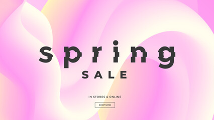 Abstract spring sale liquid background. Pastel pink violet shape. Vector illustration
