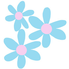 pink and blue flowers illustration