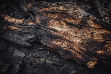 Burned wood background. Add depth and drama to your designs with this unique wood texture. Created with generative AI.