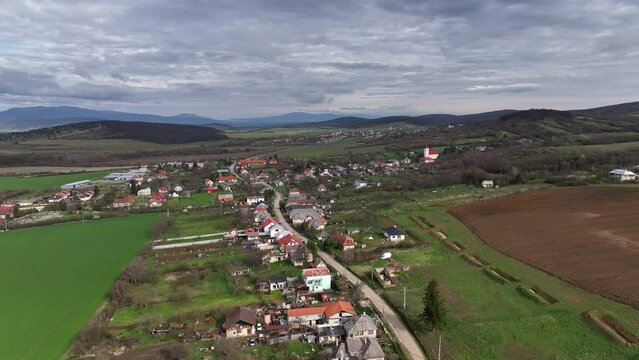 Aerial view of the village Mala Trna in Slovakia