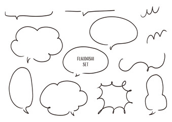 ペンの手描き吹き出しセット_黒