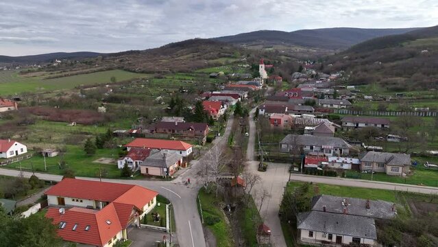 Aerial view of the village Mala Trna in Slovakia