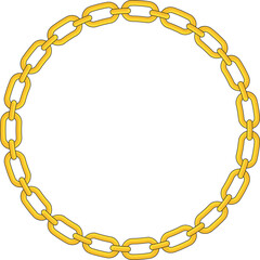 Round Chain frame. Circle chains border. Boho bracelet