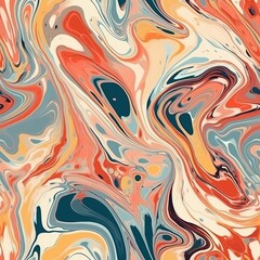 Fluid theoretical marble delineate organize. Seamless pattern, AI Generated