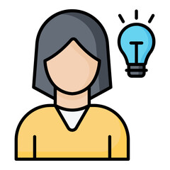 Brainstorming Line Color Icon