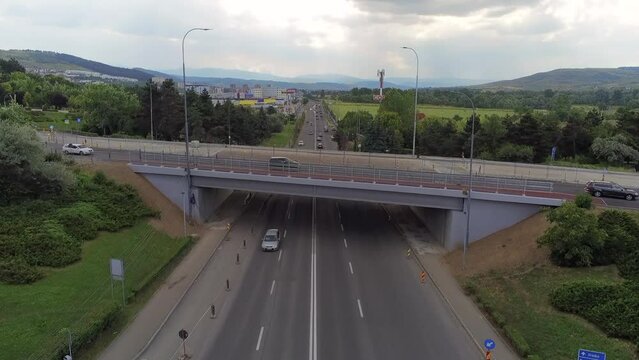 Cluj-Napoca, Cluj-Romania-10.02.2021-4K Footage: Manastur Bridge After Reconstruction, Cluj-Napoca Exit