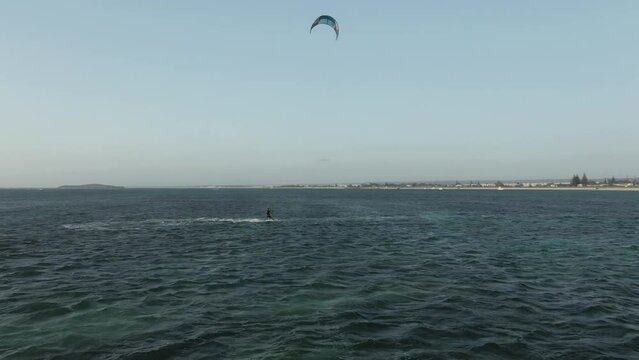 Drone tracking kiteboarder in lancelin western australia