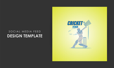 Vector illustration of T-20 Cricket Tournament 2023 social media story feed mockup template