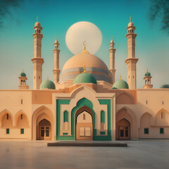 Eid al-Fitr | a mosque during the Eid al-Fitr prayer. Ai