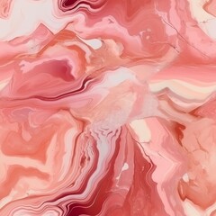 Pink onyx central stone marble surface with ice colors, cleaned quartz stone foundation. Seamless pattern, AI Generated
