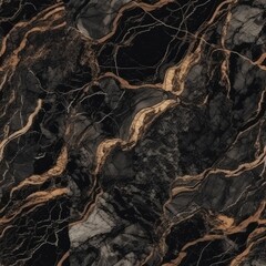 Dull marble surface establishment, common marble with brown wavy veins. Seamless pattern, AI Generated