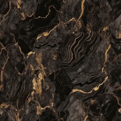 Miserable marble surface foundation, common marble with brown wavy veins. Seamless pattern, AI Generated