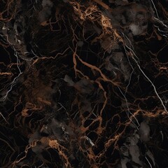 Sad marble surface foundation, common marble with brown wavy veins. Seamless pattern, AI Generated