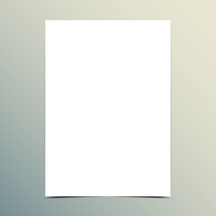 Blank White Paper Mockup. A4 Page Mockup Vector Illustration