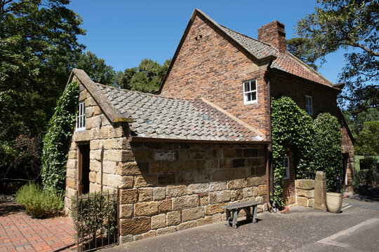 MELBOURNE, AUSTRALIA - FEBRUARY 18 2023: Captain Cook's Cottage in Fitzroy Garden in Melbourne, Victoria Australia. The cottage was brought from the UK to Melbourne in 1934