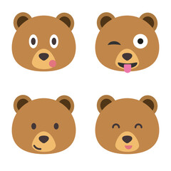 set of bear. vector icon.