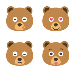 set of bear. vector icon.