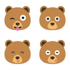 set of bear. vector icon.