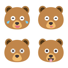 set of bear. vector icon.