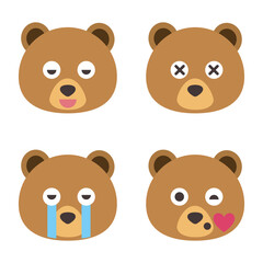 set of bear. vector icon.