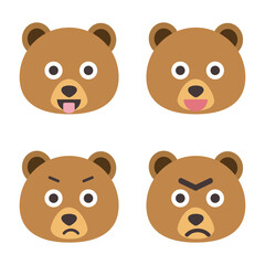 set of bear. vector icon.