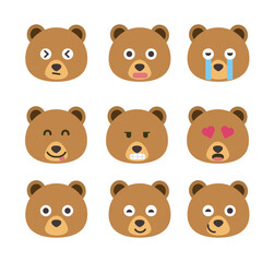 set of bear. vector icon.
