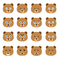 set of bear. vector icon.