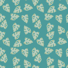 Botanical leaf wallpaper. Tropical pattern, palm leaves floral background. Abstract exotic plant seamless pattern.